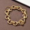 304 Stainless Steel Rolo Chain Bracelets for Women BJEW-S176-01G-C-1