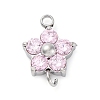 304 Stainless Steel Micro Pave Cubic Zirconia Flower Connector Charms LS-STAS-U042-01P-01-1