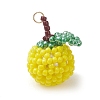 Glass Seed Beaded Orange Pendants PALLOY-MZ01134-2