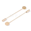 Brass Lapel Pin Base Settings KK-WH0045-025A-KCG-1