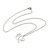 304 Stainless Steel Heart Shaped Stethoscope Pendant Necklaces for Women NJEW-B158-03P-2