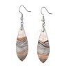 Natural Amethyst Lace Agate & Brass Dangle Earrings GG-EJEW-JE07256-3