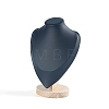 Bust PU Leather & Wooden Necklace Display Stands NDIS-WH0020-02B-02-1