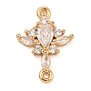 Brass Pave Clear Cubic Zirconia Connector Charms ZIRC-U004-02G-02-1