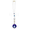 Glass Evil Eye & Alloy Rhinestone Car Pendant Decorations AJEW-GL0003-26-1