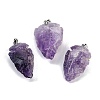Raw Rough Natural Amethyst Pendants G-G162-01P-02-1