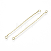 Brass Box Chain Tassel Links Connectors X-KK-R129-05G-2