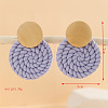 Polymer Clay & Alloy & Wood Woven Dangle Stud Earrings FS-WG7370D-01-1