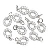 SHEGRACE Brass Micro Pave Clear Cubic Zirconia Pendants XGRQ29114-394P-O-1