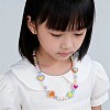 Rainbow Color Resin Beaded Stretch Bracelets & Necklaces for Kids WGBA309-01-5
