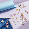 Alloy Enamel Strawberry & Penguin Pendant Locking Stitch Markers HJEW-AB00010-4