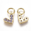 Brass Micro Pave Cubic Zirconia Charms ZIRC-F111-08G-08-2