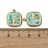 304 Stainless Steel Enamel Pendants STAS-P406-25A-G-3