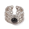 Hollow Natural Obsidian Cuff Rings KK-G273-08P-3