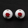 Printed Natural Wood European Beads WOOD-C015-03A-4