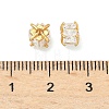 Brass Pave Cubic Zirconia Beads KK-H532-21A-G-2