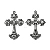 Alloy Rhinestone Cross Big Pendants ALRI-1475-B-NR-3