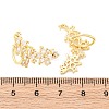 Flower Brass Micro Pave Clear Cubic Zirconia Cuff Earrings EJEW-K305-03G-5