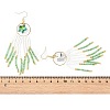 Star Glass Seed Beaded Dangle Tassel Earrings EJEW-MZ00777-02-5