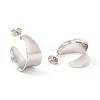 Non-Tarnish 304 Stainless Steel Chunky C-shape Stud Earrings EJEW-P198-09P-2