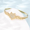 Halloween 304 Stainless Steel Crystal Rhinestone Heart Bat Open Hinged Bangles for Women SA-CBA7A40-06G-3