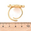 Flower Brass Cuff Ring Components KK-G551-04G-3