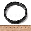 Natural Black Agate Beaded Stretch Bracelets for Unisex G-K303-02I-5