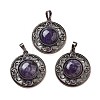 Natural Amethyst Pendants G-Q158-03A-R02-1