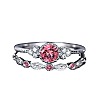 Alloy Micro Pave Cubic Zirconia Finger Rings for Women FS-WG2E042-01-2