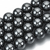 Non-magnetic Synthetic Hematite Beads Strands LS-G-Q892-12mm-1