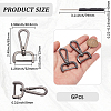 6Pcs Zinc Alloy Swivel Clasps FIND-SP0005-67B-2