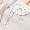 2MM Adjustable 304 Stainless Steel Textured Dapped Chain Lariat Necklaces NJEW-JN05858-1