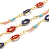 Handmade Brass Enamel Lip Link Chains CHC-M024-26G-01-1