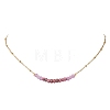 Dyed Natural Malaysia Jade Faceted Rondelle Beaded 304 Stainless Steel Satellite Chain Necklaces for Women NJEW-JN05783-02-2