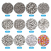  1550Pcs 12 Style Plating ABS & CCB Plastic Beads FIND-TA0002-43-12