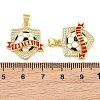 Brass Micro Pave Clear Cubic Zirconia Pendants CU-CBA765C-04D-G-3