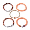 5Pcs 5 Styles Halloween Synthetic Non-magnetic Hematite & Polymer Clay Beaded Stretch Bracelet Sets BJEW-JB10733-4