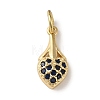 Brass Micro Pave Black Cubic Zirconia Pendants KK-R162-011G-1