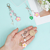 3Pcs 3 Styles Flower Acrylic & Imitation Pearl Pendant Decorations HJEW-BC0001-63-3