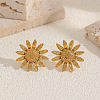 304 Stainless Steel Flower Stud Earrings for Women WGCA36C-01-3