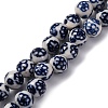 Handmade Blue and White Porcelain Beads Strands PORC-I027-03J-1