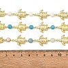 3Pcs 3 Styles Ocean Synthetic Turquoise & Natural Flower Amazonite & Synthetic Turquoise & 304 Stainless Steel Sea Turtle Handmade Beads Chains AJEW-JB01655-01-4