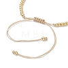 Brass Round Beads Braided Bead Bracelets BJEW-JB12888-01-4