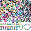 104Pcs Flat Round with Letter Electroplated Glass Beads GLAA-PA0001-81-1