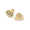Brass Micro Pave Cubic Zirconia Charms X1-KK-C099-01H-G-2