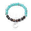 Round Glass Beaded Stretch Bracelets BJEW-JB12647-1