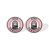 Acrylic Flat Round with Footprint Stud Earrings for Women PW-WGFA095-10-1