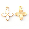 Light Gold Plated Alloy Enamel Pendants X-ENAM-R136-15A-2