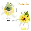 2Pcs Artificial Silk Sunflower Boutonniere Brooch JEWB-CP0001-01-2