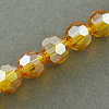 Electroplate Glass Beads Strands X-EGLA-R016-4m-16-2